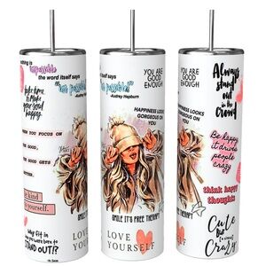 LOVE YOURSELF/ INSPIRATION 20oz SUBLIMATED STAINLESS STEEL TUMBLER